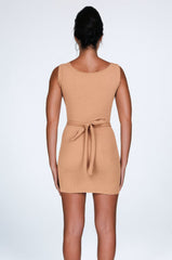 Voyage V - Plunge Tie Waist Mini Dress - ROSA BLVCK